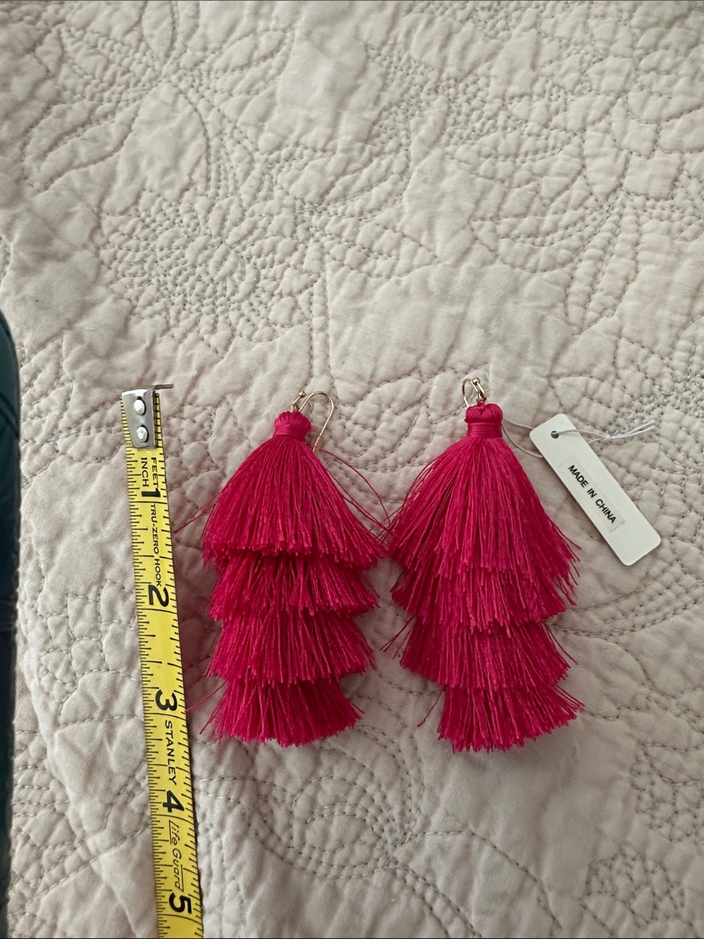 Hot Pink Tassel Earrings (never worn)